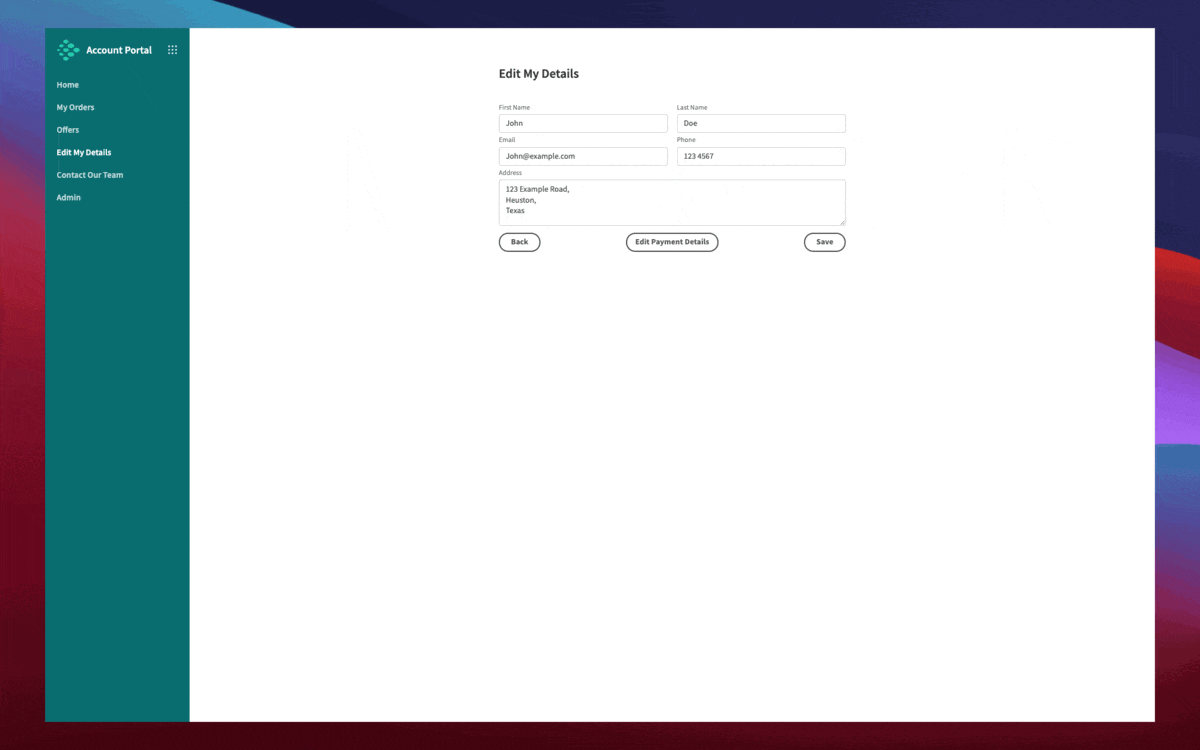 Customer Account Portal Template | Budibase | Low-Code Platform